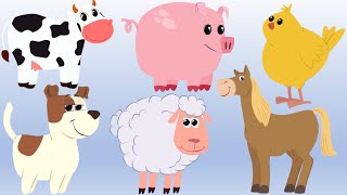 🐶🐷🐄🐮 El Sonido de los Animales  Canción Infantil  Aprende Los Animales  Animación Para Niñs [upl. by Ecinnej986]