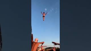 WORLD’S FIRST NONUPLE FLIP 9 FLIPS🤯 shortvideo gymnastics worldrecord backflips viral shorts [upl. by Naivat]