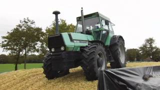 Deutz DX230 compacting silage pit [upl. by Gerk]