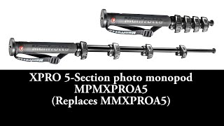 Manfrotto Monopod XPRO MPMXPROA5 5 Section Aluminum Replaces MMXPROA5 Unboxing [upl. by Zahc482]