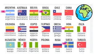 Las nacionalidades en español nationalities in Spanish [upl. by Hertberg]