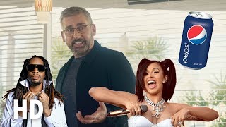 Pepsi Steve Carell Lil Jon and Cardi B in hilarious Super Bowl advert [upl. by Ehling]