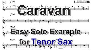 Caravan  Easy Solo Example for Tenor Sax [upl. by Edurtreg873]