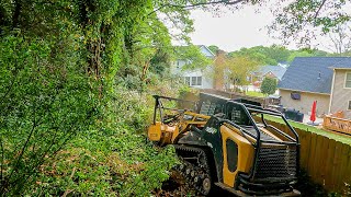 EXTREME Ivy Overgrowth in Backyard Forestry Mulching [upl. by Notlek]