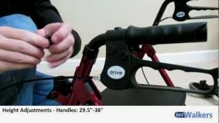 Just Walkers Drive Adjustable Seat Height Rollator [upl. by Adnicaj342]