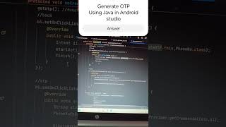 Generate OTP Using Android studio in Java  Android app development tutorials [upl. by Datnow254]