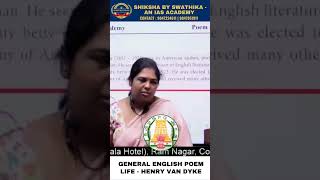 GR 2 GENERAL ENGLISH  LIFE POEM  HENRY VAN DYKE  tnpscgr2 group2english englishshorts [upl. by Nyladnek]