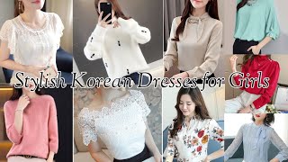 Stylish Korean tops for girls  Korean Dresses Korean tops [upl. by Tartaglia448]