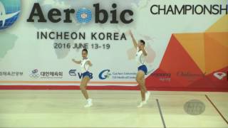 Thailand THA  2016 Aerobic Worlds Incheon KOR  Qualifications Mixed Pair [upl. by Keller]