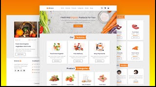 Create A Responsive Grocery Store Website Design Using HTML  CSS  JavaScript  Step By Step [upl. by Adner]