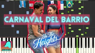 Carnaval del Barrio  In The Heights  Piano Accompaniment Tutorial Synthesia [upl. by Tannen656]