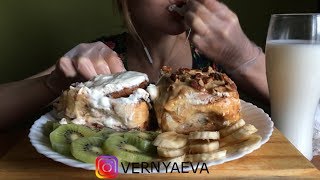 Булочки синнабон  NO Talking  ASMR  buns with cream SINNABON  MUKBANG  케이크  먹방 [upl. by Zach]