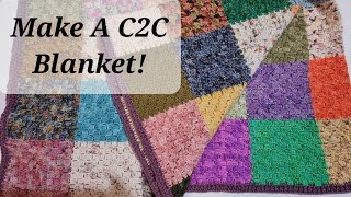 Tutorial Part 1  How I made my c2c crochet blanket using advent mini skeins [upl. by Netloc394]