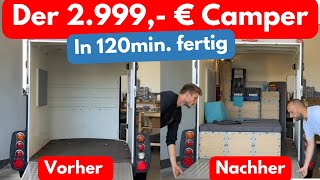 DAS 2999 € WOHNMOBIL in 120 Minuten nagelneu gebaut  Camping zum IKEA Preis [upl. by Bashuk]