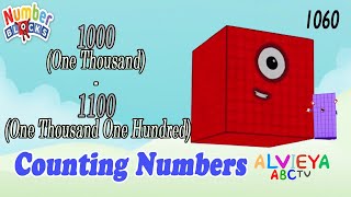 1000 One Thousand  1100 One Thousand One Hundred  Counting using Numberblocks [upl. by Nauj]