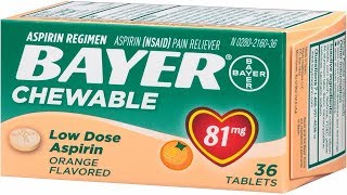 Aspirin Regimen Bayer 81mg Chewable Tablets 1 Doctor Recommended Aspirin Brand Pain Reliever [upl. by Sokairyk29]