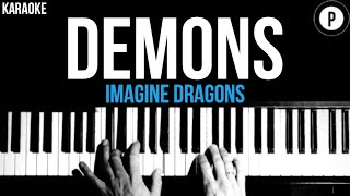 Imagine Dragons  Demons Karaoke SLOWER Acoustic Piano Instrumental Cover Lyrics [upl. by Ahsiemat]