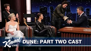 Jimmy Kimmel Interviews Timothée Chalamet Zendaya Austin Butler amp Florence Pugh [upl. by Enitsuga]