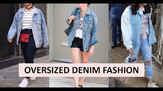 Oversized Denim Jacket Outfit Ideas  How To Style  What To Wear With Jeans Jacket  Denim Fashion [upl. by Dixon]