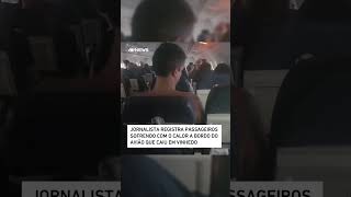 Jornalista registra passageiros sofrendo com o calor a bordo do avião que caiu em Vinhedo shorts [upl. by Nirrat]