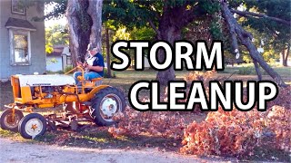 International Cub Dragging Tree Branch  Storm Cleanup [upl. by Airamzul]