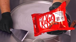 Chocolate Bar ASMR  how to make KitKat Candy Bar to crunchy Ice Cream Rolls  so mouthwatering [upl. by Cirillo]