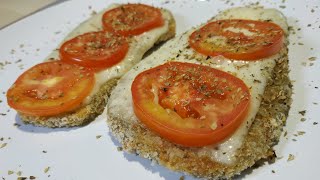 Milanesa de berenjena al horno con mozzarella recetas con berenjena [upl. by Harima]