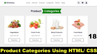 How to create a Responsive Product Category Page using HTML CSS  Ecommerce Product Card Using HTML [upl. by Aynodal]