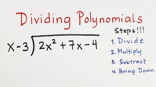 Dividing Polynomials The Long Division Method [upl. by Fulks]