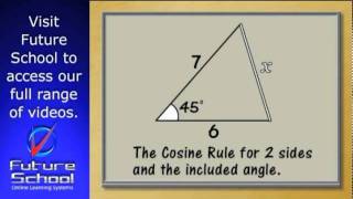 Using the cosine rule to find an unknown side Case 1 SAS [upl. by Leta]