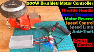 48V 500W Ebike or Electric Bike Brushless Motor Controller with Hoverboard wiring explanation [upl. by Hubsher]