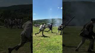 American militia Battle of Bennington Hoosic Falls New York Continental militia assault Hessians [upl. by Nomla]