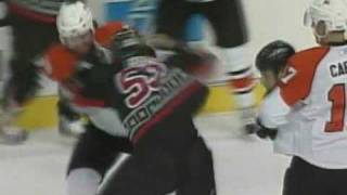 Casey Borer vs Scott Hartnell Dec 11 2008 [upl. by Elysee]