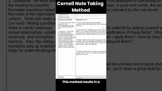 Cornell Note Taking Method studying notes productivity revision csmajor college learning [upl. by Naej]