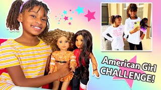 American Girl Doll Challenge Fun DIY With Naiah and Elli And The American Girl World By Us Dolls [upl. by Eelir492]