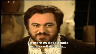 Pavarotti  La Donna e mobile subtitulada Español [upl. by Enamrej469]