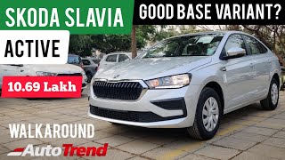 SKODA SLAVIA Base Model Active  1069 Lakh   Most Detailed Walkaround Review [upl. by Doralin]