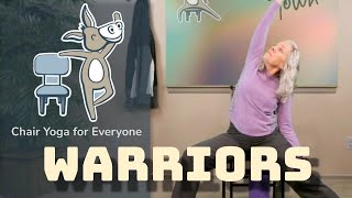 Chair Yoga  Warrior Poses  53 Minutes More Seated Some Standing [upl. by Jea61]