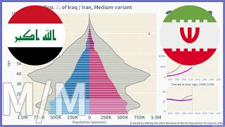 🇮🇶Iraq vs 🇮🇷Iran Comparison of Population Pyramids 19502100  2022 Medium [upl. by Eduard]