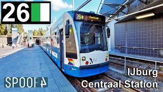 Cabinerit Tram 26 Amsterdam  IJburg  Centraal Station vv Tram Drivers POV [upl. by Kirat]