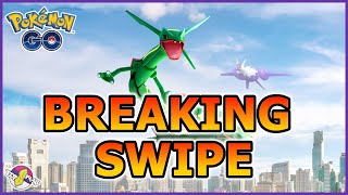 IS BREAKING SWIPE RAYQUAZA GOOD  Pokémon GO [upl. by Itnaihc]