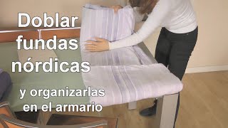 Cómo organizar y doblar fundas nórdicas para aprovechar el espacio  Método del bolsillito [upl. by Alaunnoif]