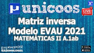 LIVE MODELO EVAU 2021  MATEMATICAS II 01  EJERCICIO A1ab MATRIZ INVERSA [upl. by Nehttam777]