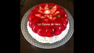 Gelatina de fresas con crema y leche condensada [upl. by Ayar]