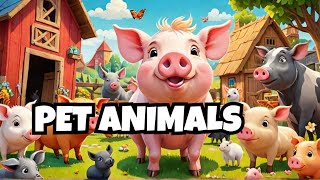 Domestic Animals  Kids Video  Domestic Animals Name in English  Nursery Videos  Farm Animals [upl. by Islean]