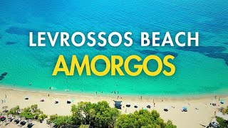 Levrossos Beach AMORGOS  A tropical Paradise 4K Drone [upl. by Saixela]