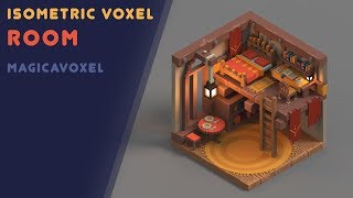 Isometric voxel room in MagicaVoxel [upl. by Nebuer]