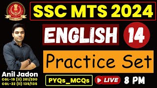 SSC MTS 2024 ENGLISH CLASSES  SSC MTS 2024  English Practice Set  14  By Anil Jadon [upl. by Nedda]