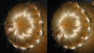 Frisuren mit DuttkissenDuttHochsteckfrisurDonut Hair Bun Updo HairstyleChignon TresséPeinados [upl. by Nerret581]