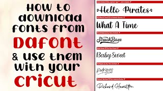 How to download Fonts from Dafontcom and get them into Cricut Design Space [upl. by Arrimat145]